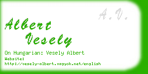 albert vesely business card